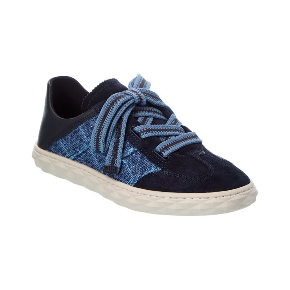 Jimmy Choo Diamond Light Flex/F Denim & Leather Sneaker, Blue
